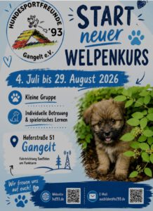 Neuer Welpenkurs Juli 2026