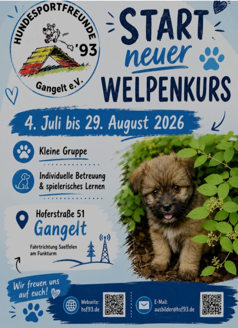 Neuer Welpenkurs Juli 2026